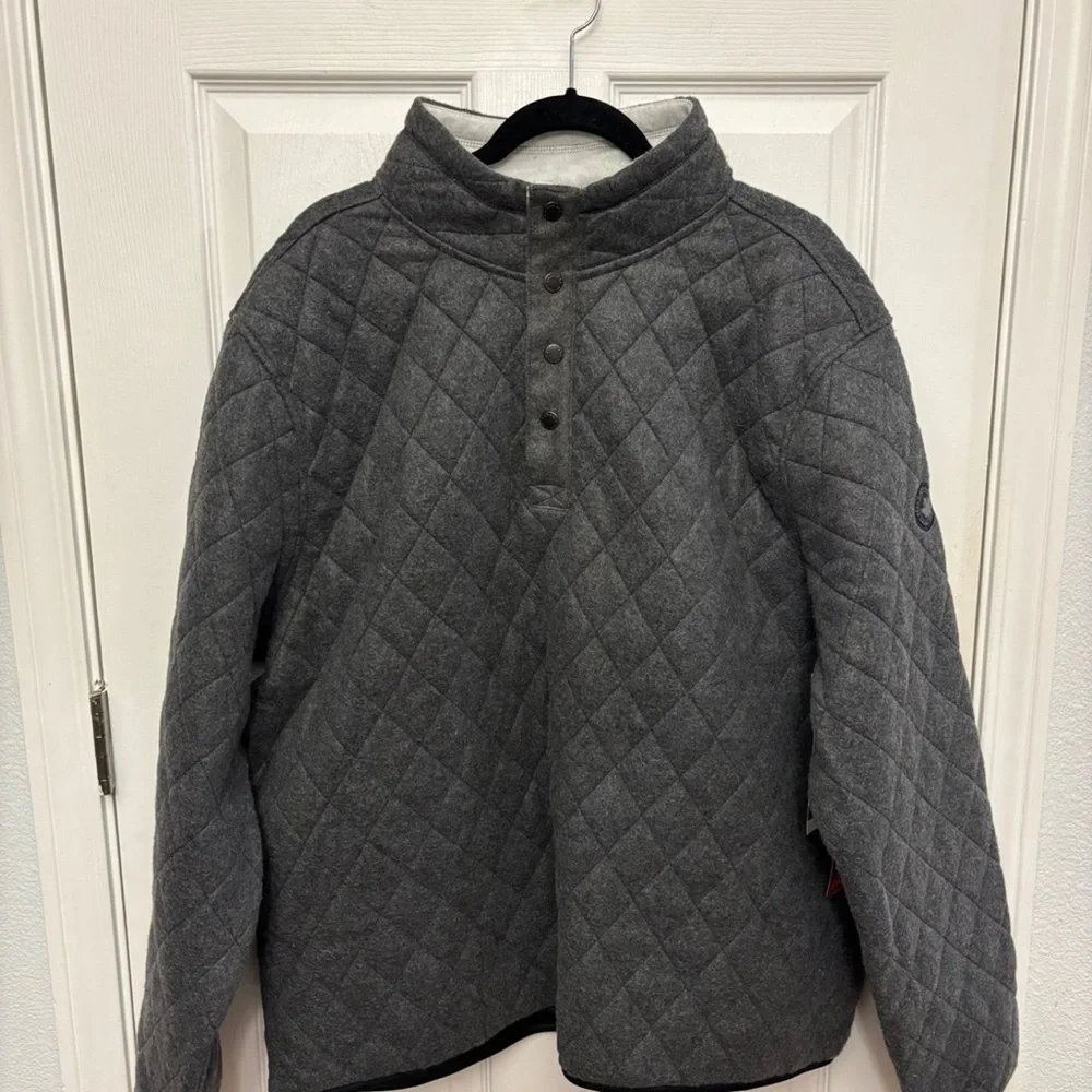 NWT Canada Weather Gear Men's Quilted Snap Placket 1/4 Zip - XLL